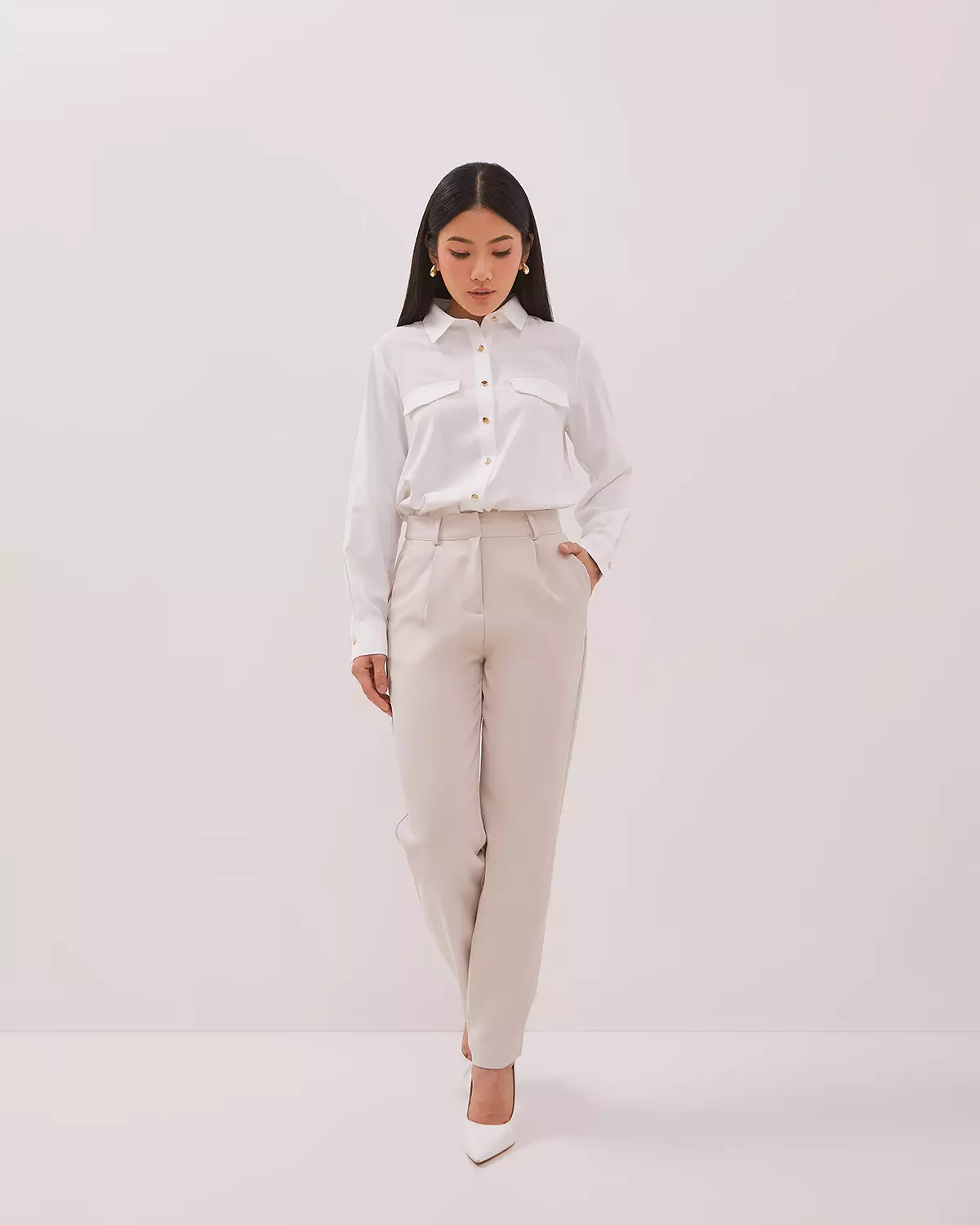WOMEN'S CREAM LONG PANTS