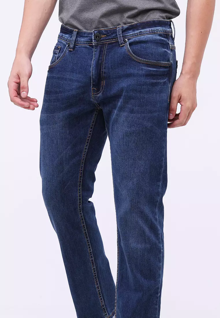 Denim Long Slim Tapered Jeans