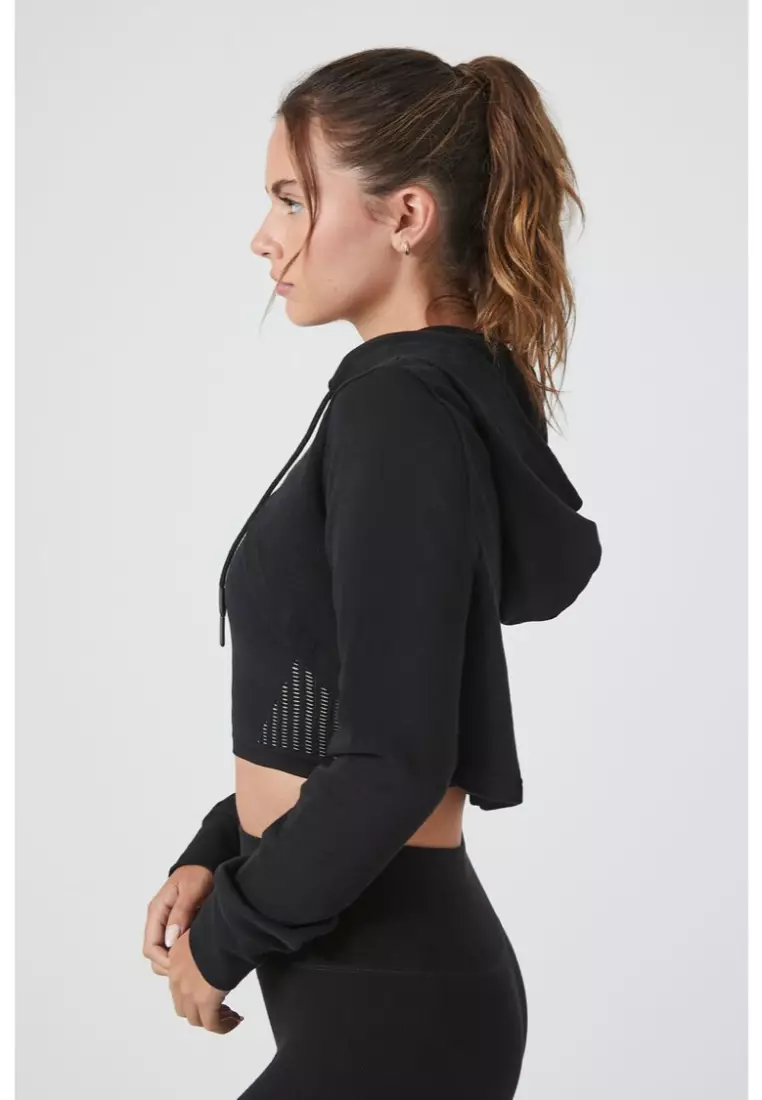 Buy FOREVER 21 Active Seamless Super Cropped Hoodie 2024 Online
