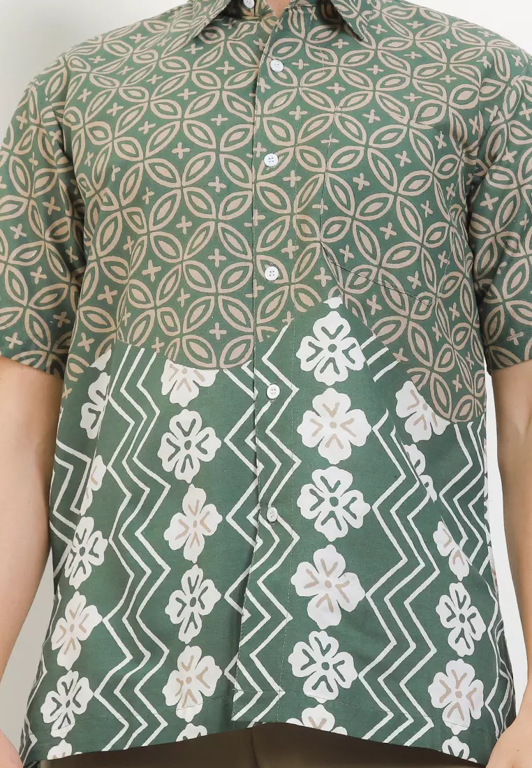 Belleza Kemeja Batik Premium Pria Casual Modern Lengan Pendek