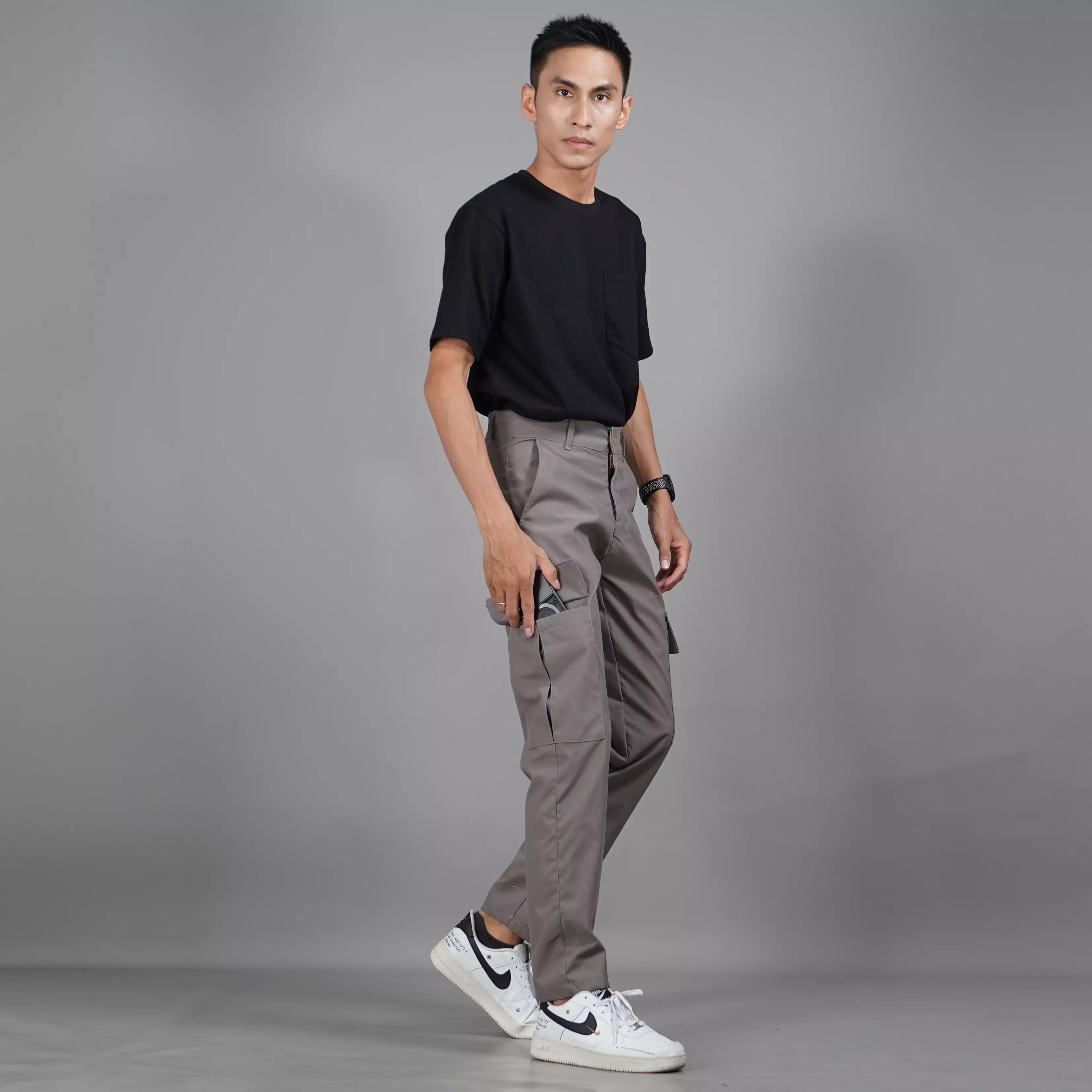  RAYMOND Celana Cargo Pria Celana Kargo Pria Cargo Pants Pria - Abu Muda
