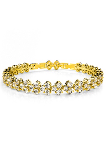 Krystal Couture gold KRYSTAL COUTURE Chitra Tennis Bracelet Embellished with Swarovski® crystals 6A999AC6B4533BGS_1