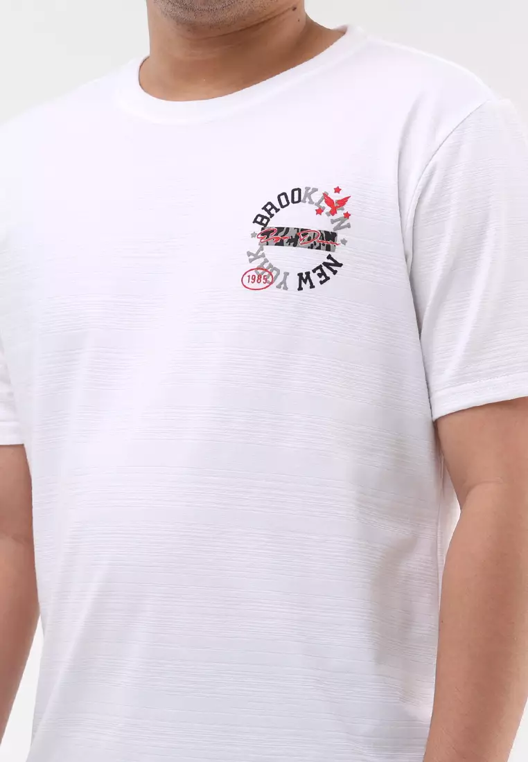 Round Neck Streaky Short Sleeves