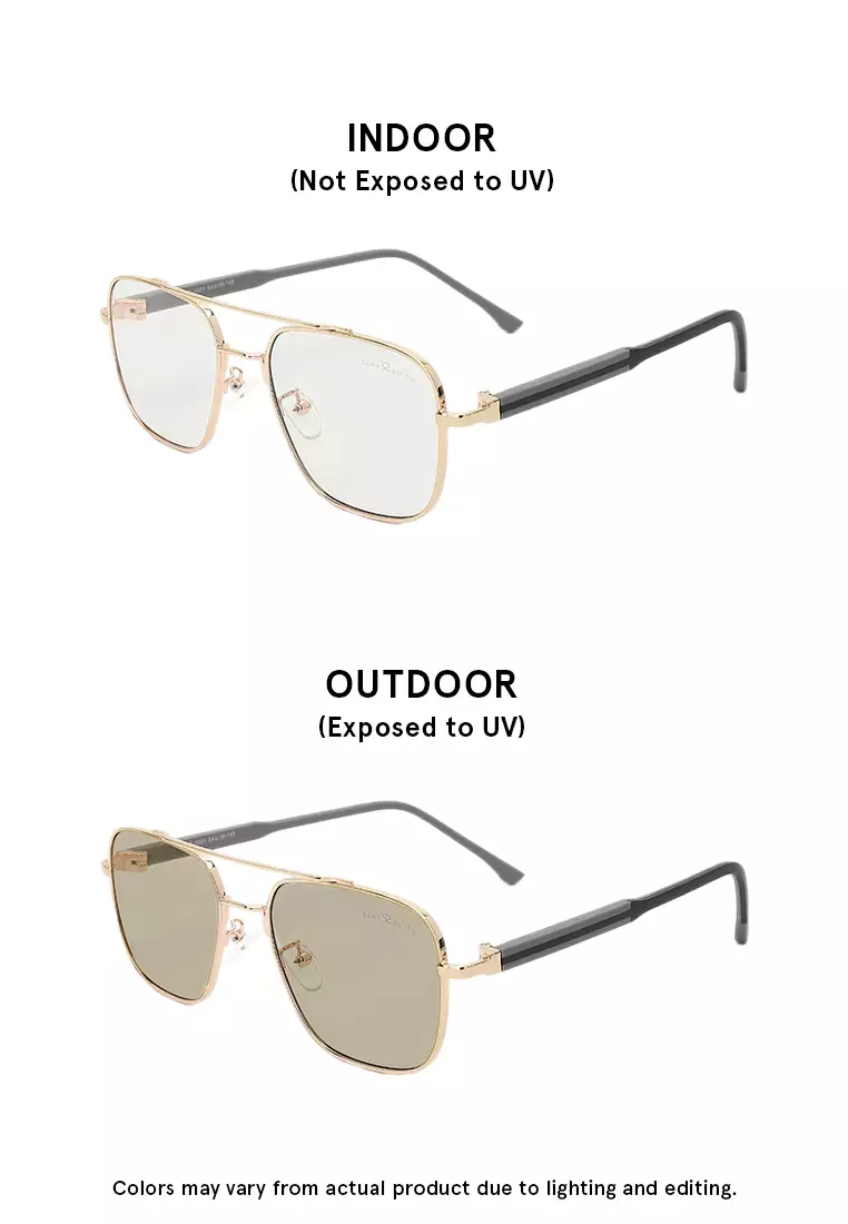 Unisex Photochromic Aviator Sunglasses (Kacamata Hitam) - Emas