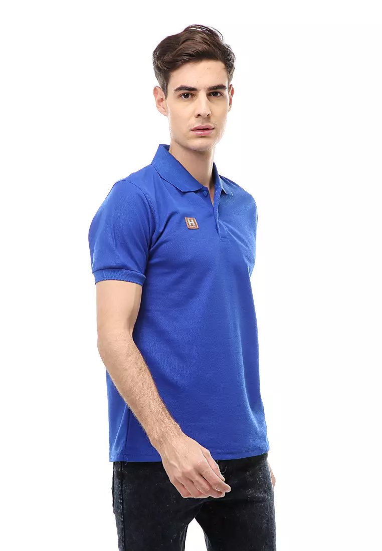 Jack Atasan Formal Pria T-Shirt Kaos Polo Polos Lengan Pendek Material Cotton ORIGINAL - Blue
