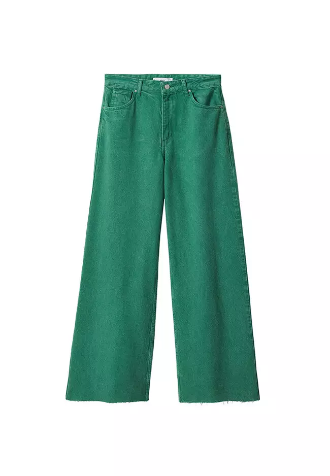 Color Washed Wide Leg Jeans