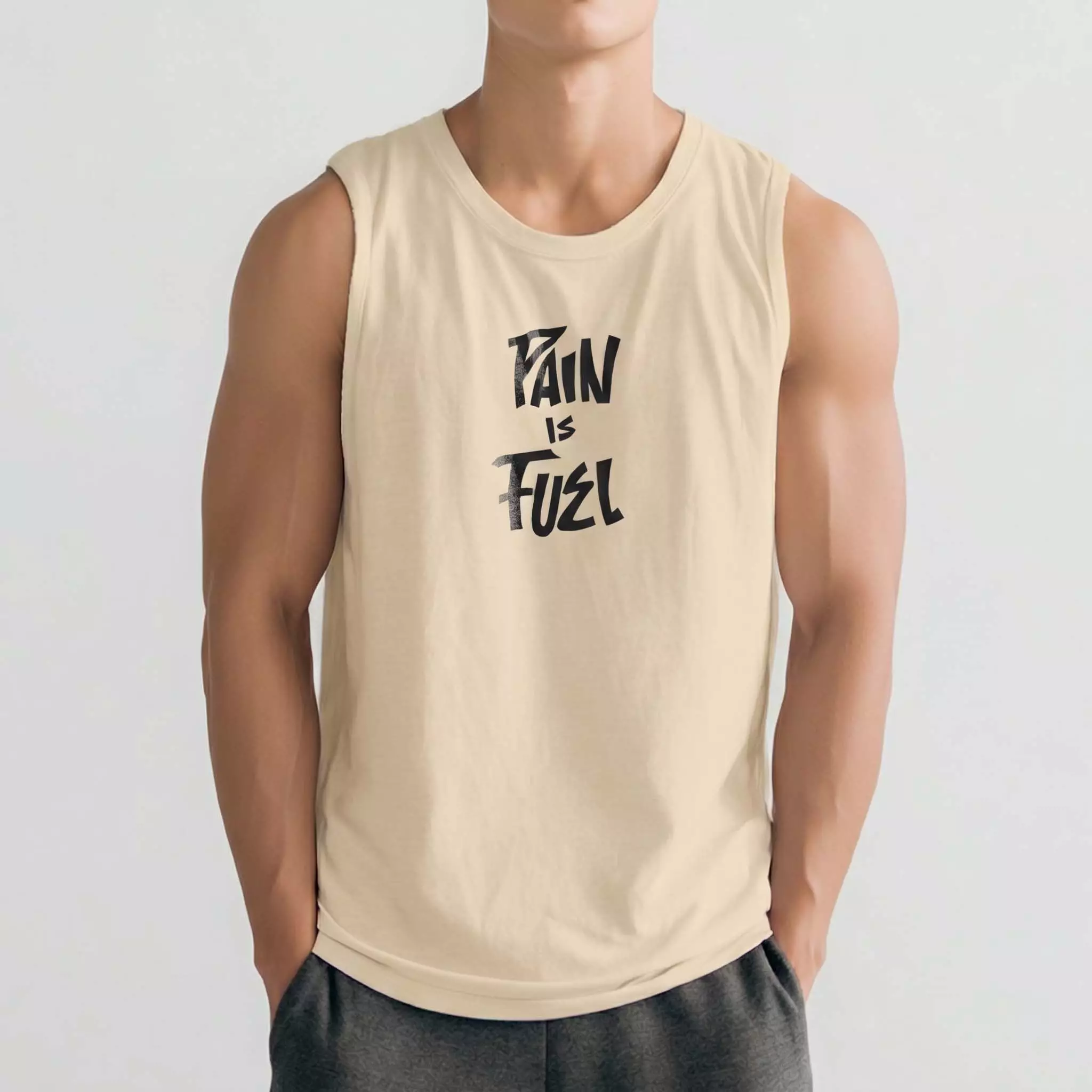 THIRDDAY Kaos Kutung Tank Top Instacool "pain and fuel" cream MUA25