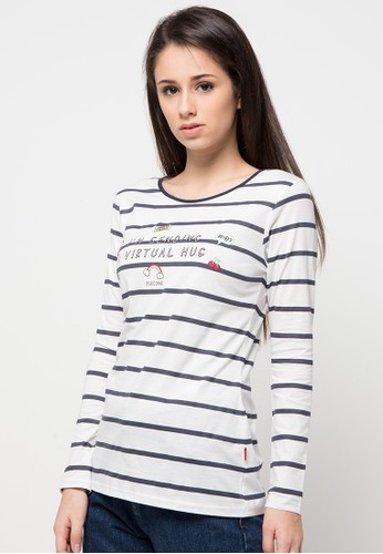 Texted Strip Basic Long Sleeves