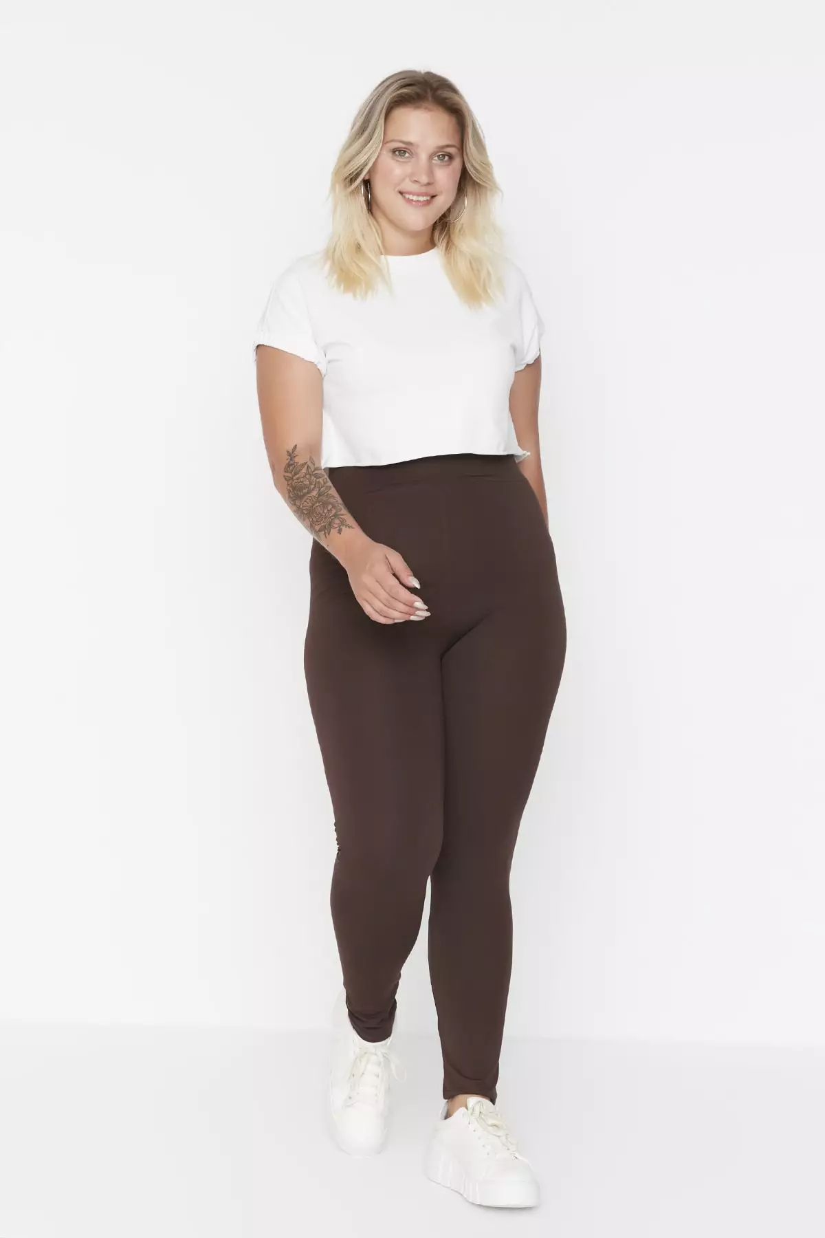 Trendyol Brown Skinny Plus Size Leggings