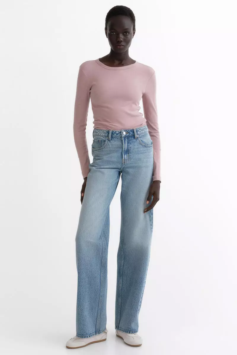 Ribbed cotton-blend top