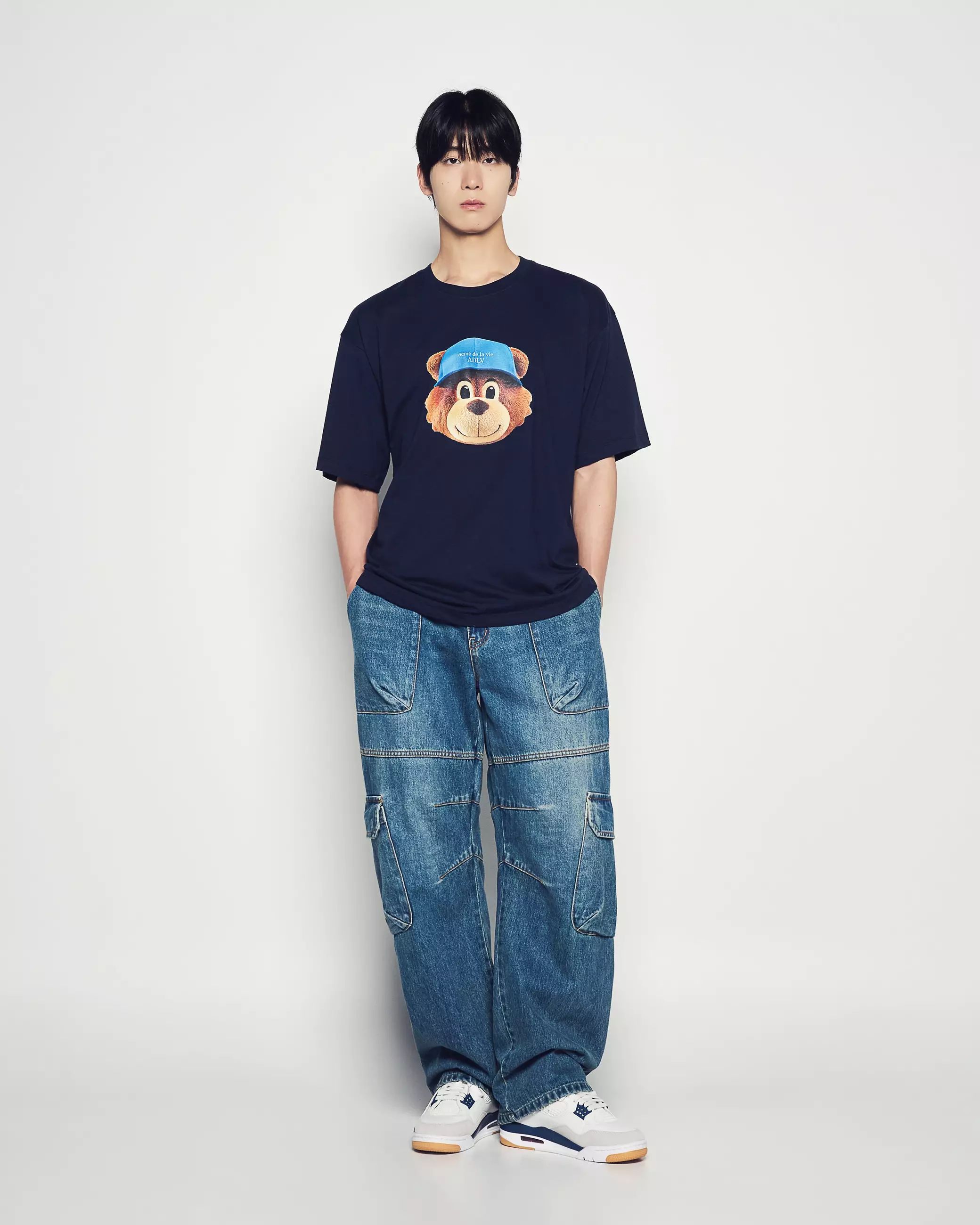 3D AC BEAR FACE SHORT SLEEVE T-SHIRT DARK NAVY