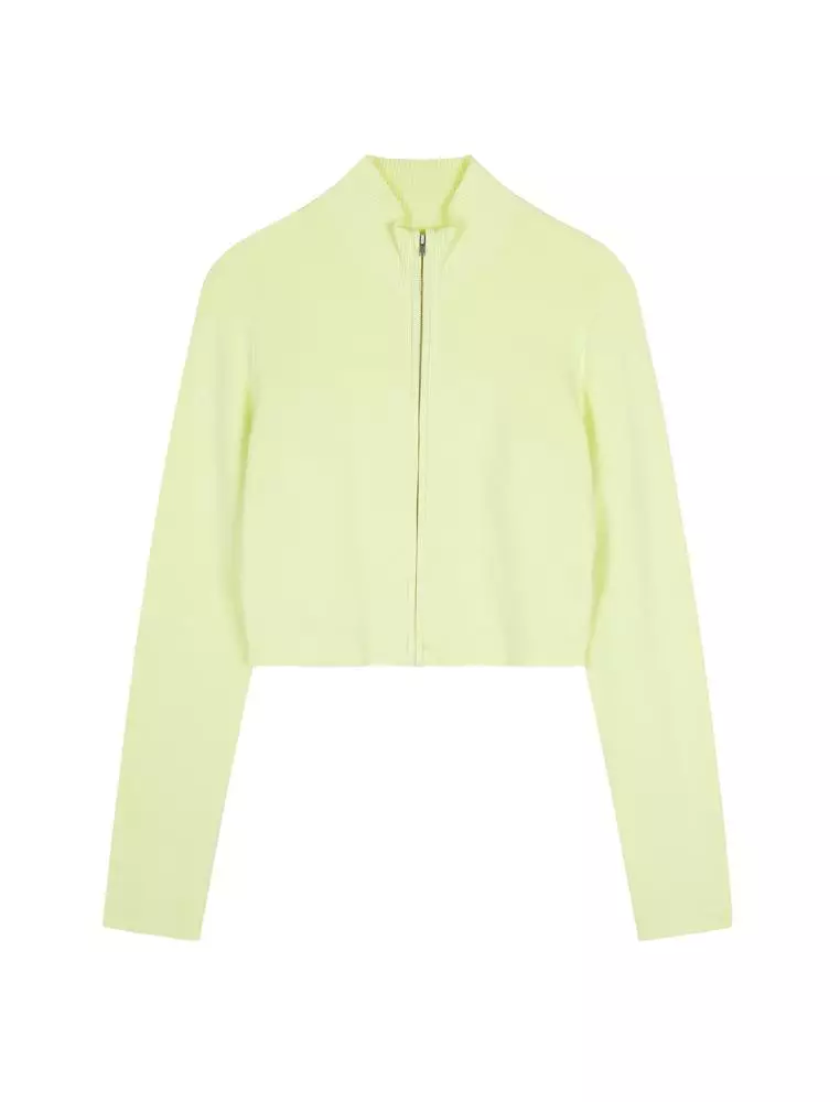 短款开襟针织衫