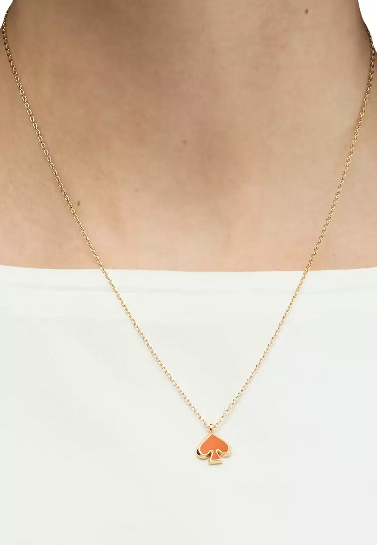 Everyday Spade Enamel Mini Pendant Necklace - Cayenne Pepper o0ru3073