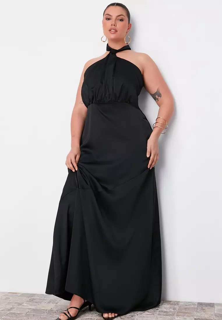 Buy Trendyol Plus Size Evening Maxi Dress Online ZALORA Malaysia
