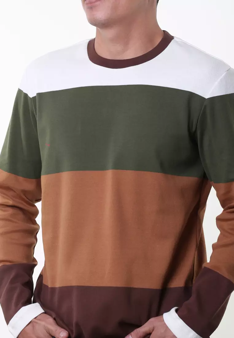 Murve Crew Stripe Pullover Sweater