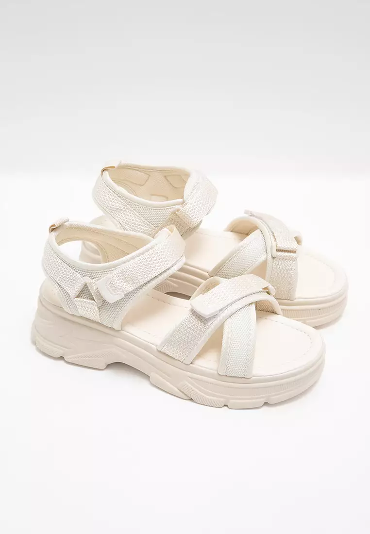 Sofia Millen Platform Sandal Broken White