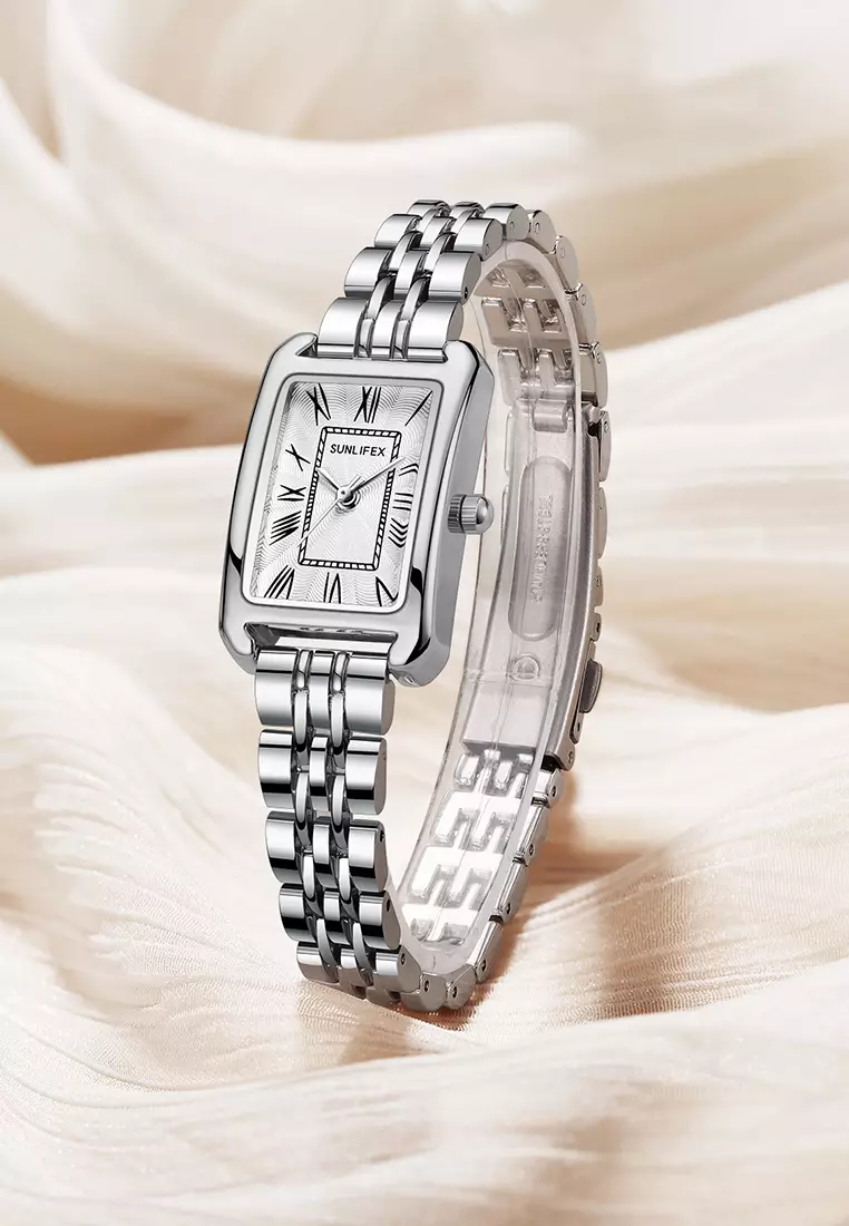 Jam Tangan Wanita Original 5999 Korea Mode Kuarsa Santai Anti Air Jam Tangan Cewek silverwhite