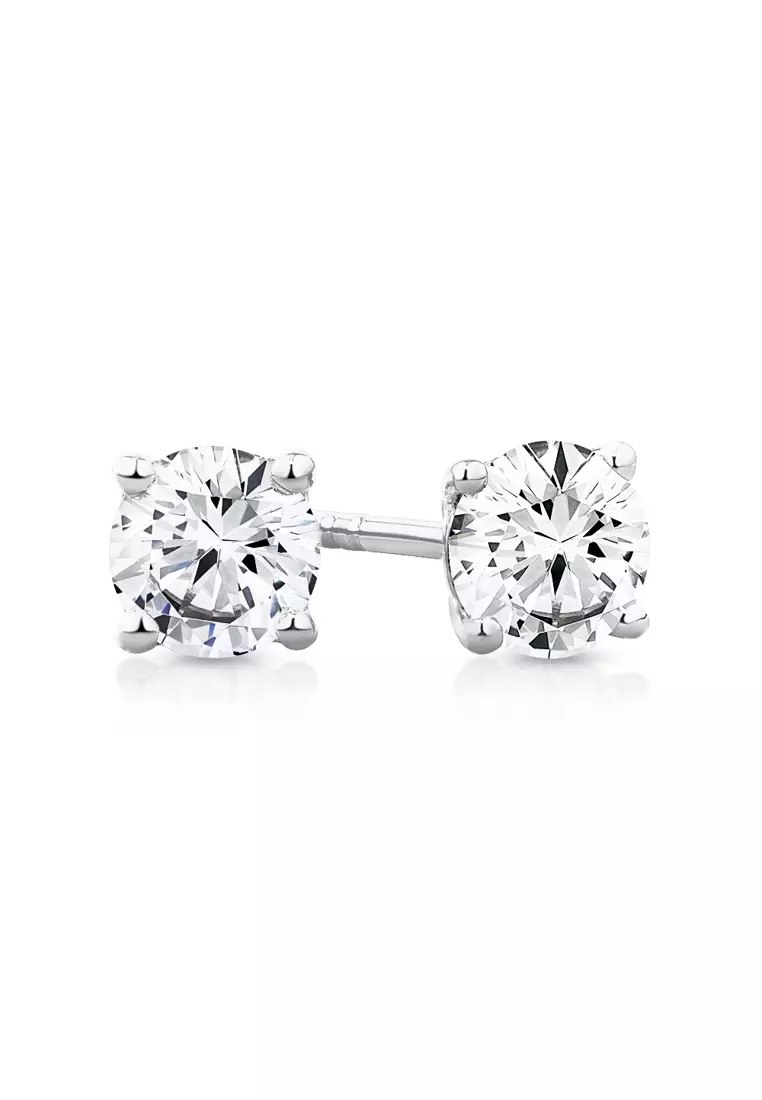 White gold diamond solitaire new arrivals earrings