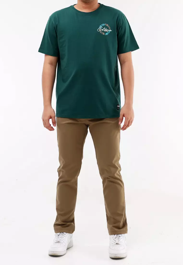 Round Neck Streaky Short Sleeves