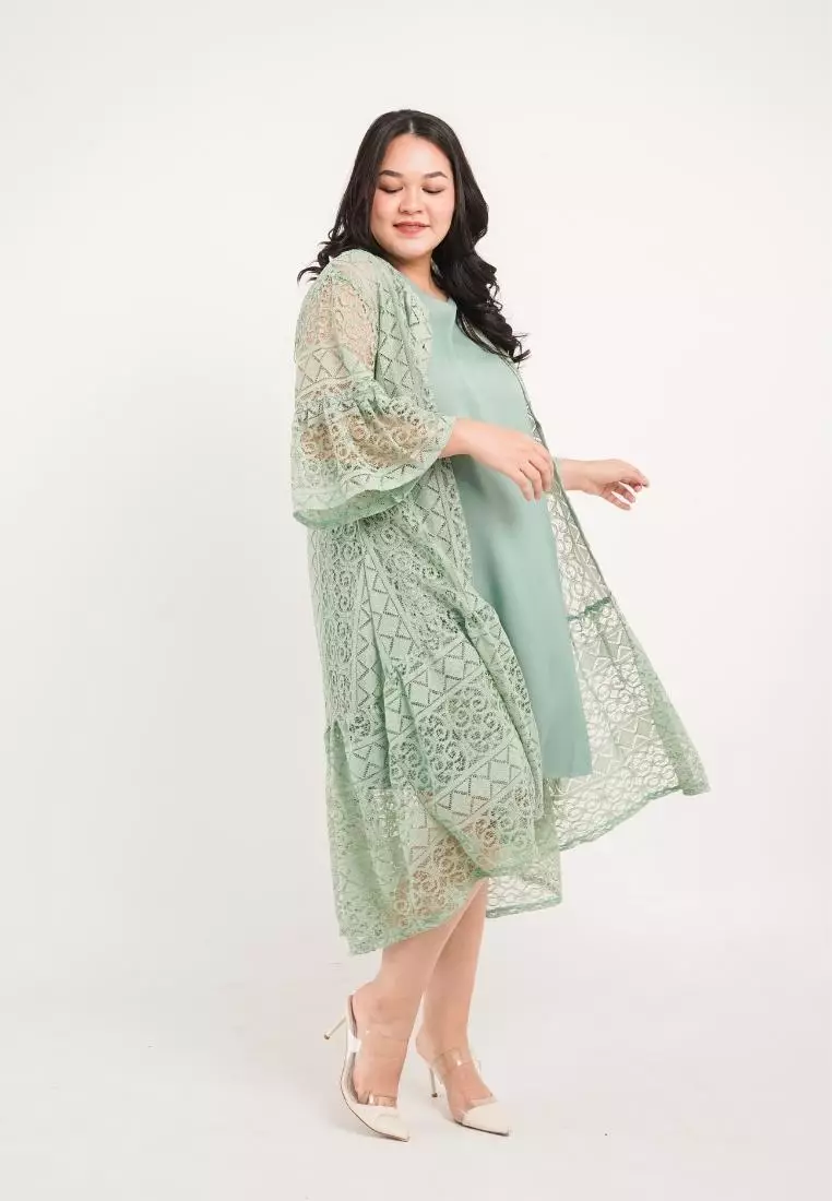 Plus Size Party Dress Aveline Mint