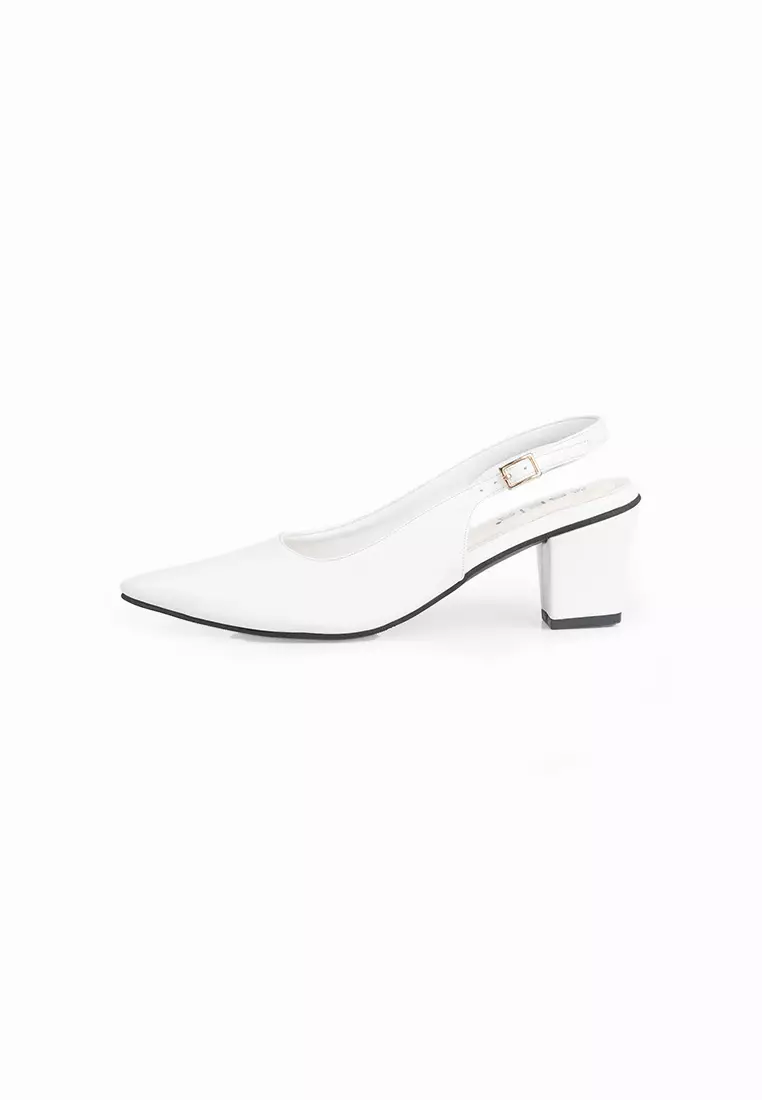 Seis Viona Mules Heels Wanita - Slingback Heels-WHITE
