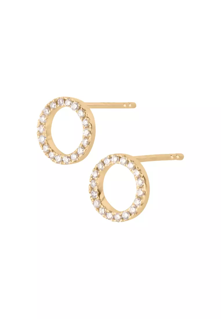 Diamond Halo Studs 14k Gold