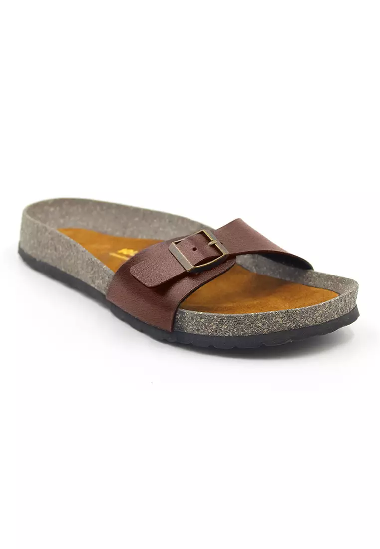 Lyon - Red Leather Sandals & Flip Flops & Slipper