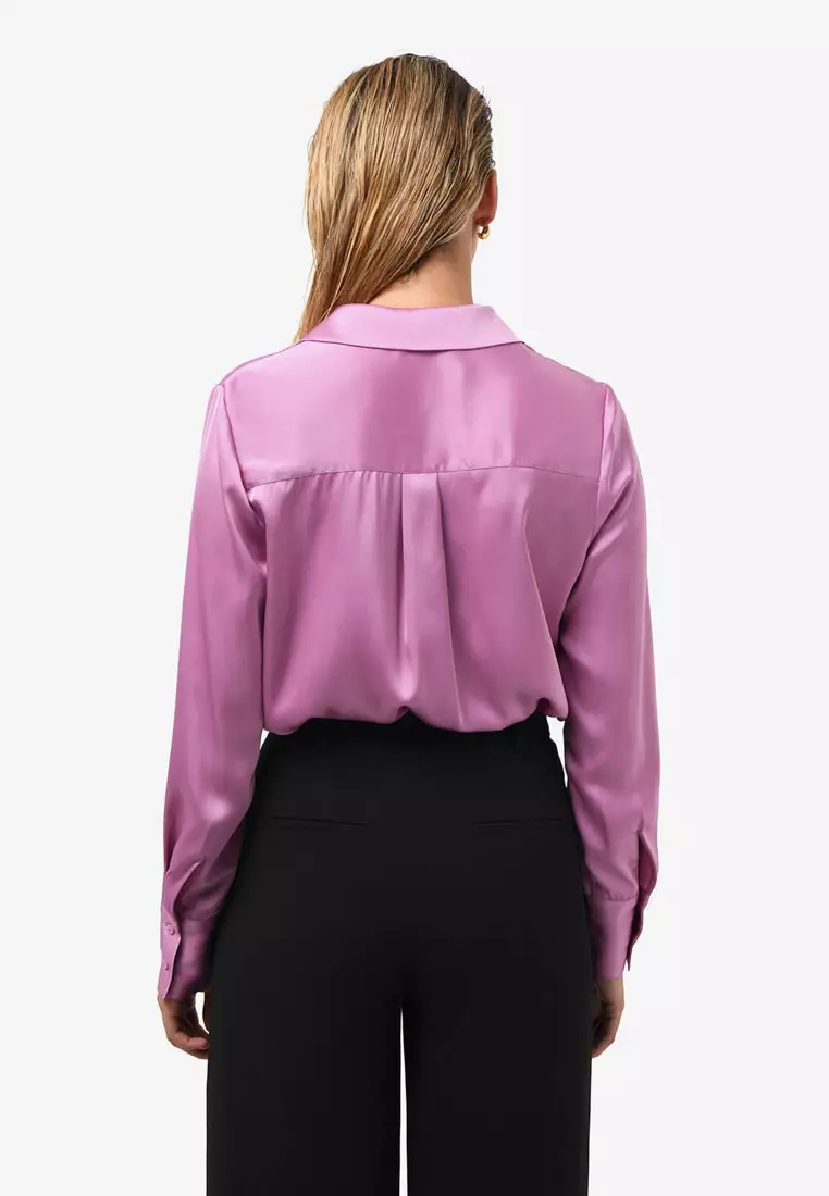 Lila V-Neck Satin Blouse
