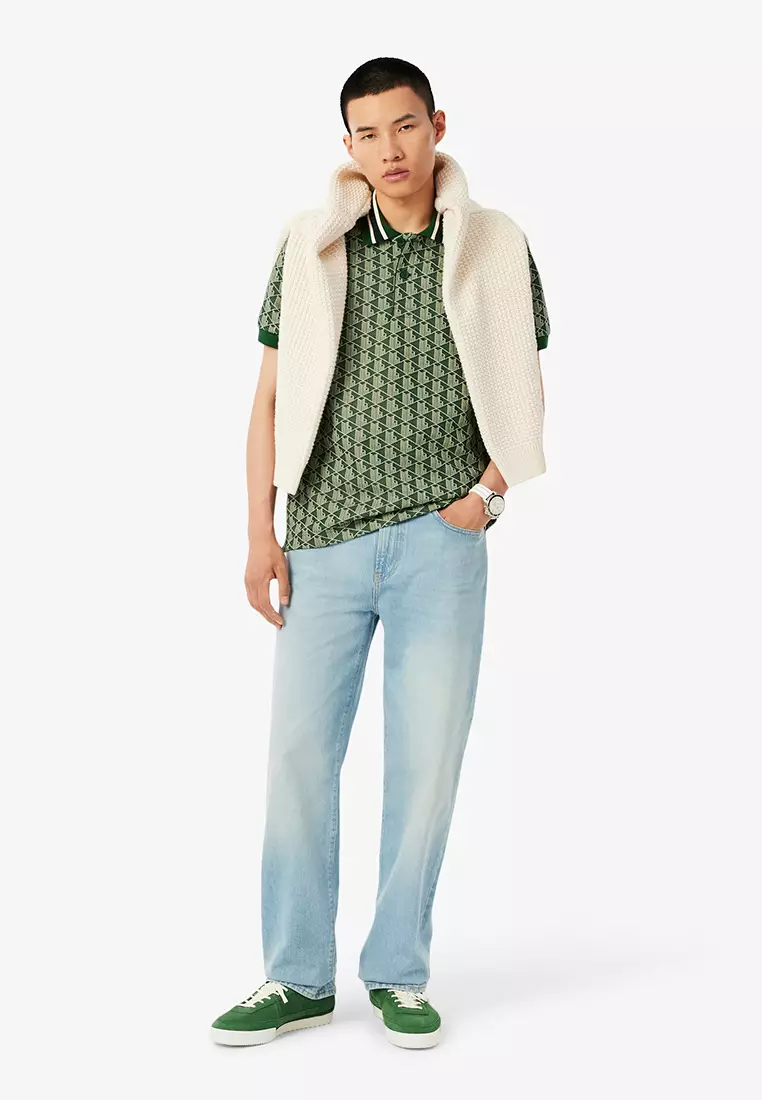 Classic Fit Monogram Jacquard Polo Shirt