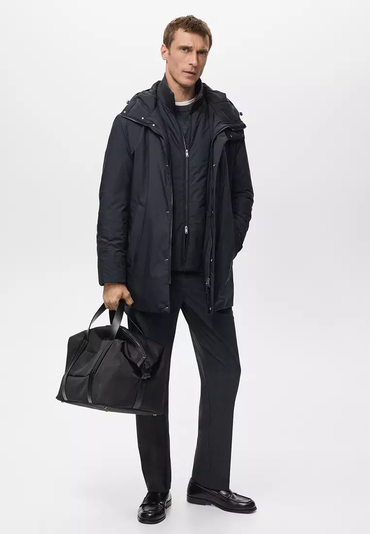 Detachable Water-Repellent Padded Parka Jacket