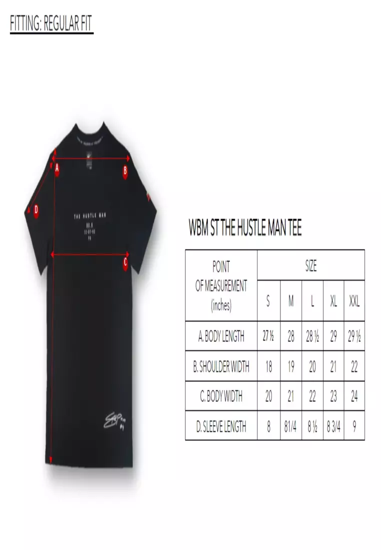 World balance size top chart in cm