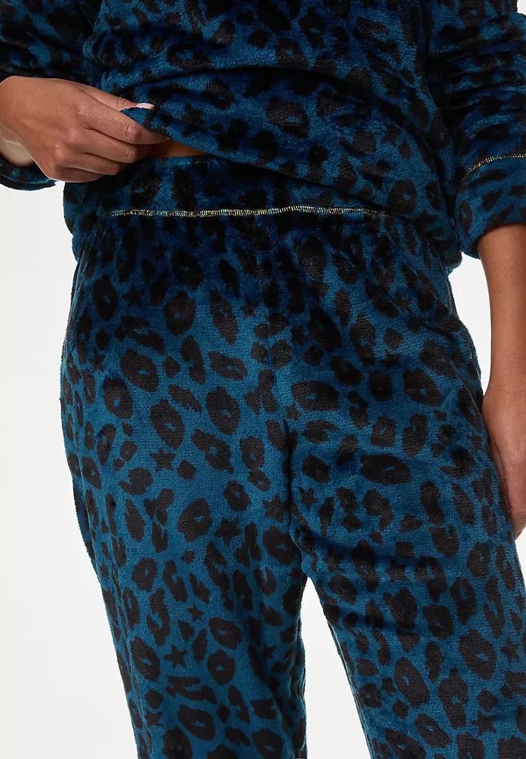 Marks Fleece Leopard Print Pyjamas Jual Marks Spencer Fleece