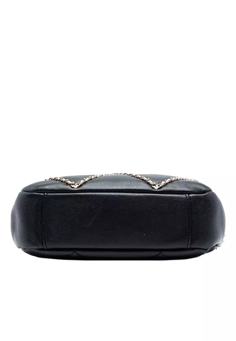 Pre-Loved Chanel Cc Lambskin Chain Embellished Camera Bag