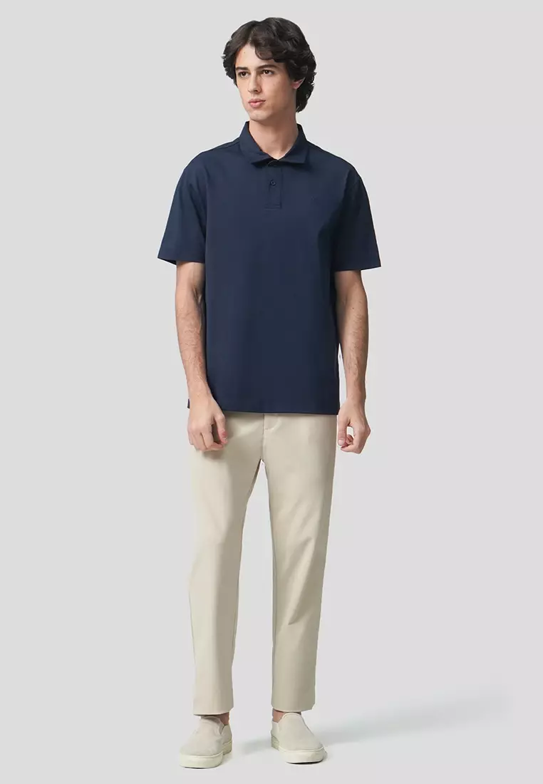 Regular Fit Polo Shirt With Self-Fabric Collar In Sorona