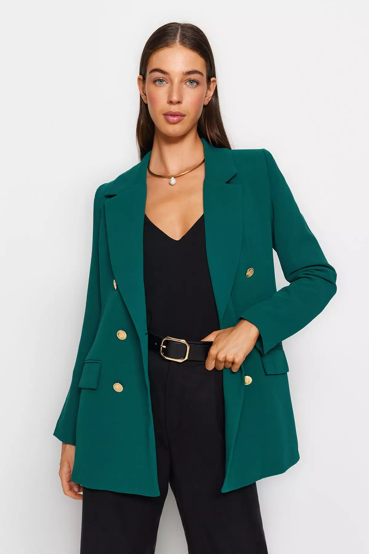 Trendyol Emerald Green Woven Blazer Jacket 2023 Buy Trendyol