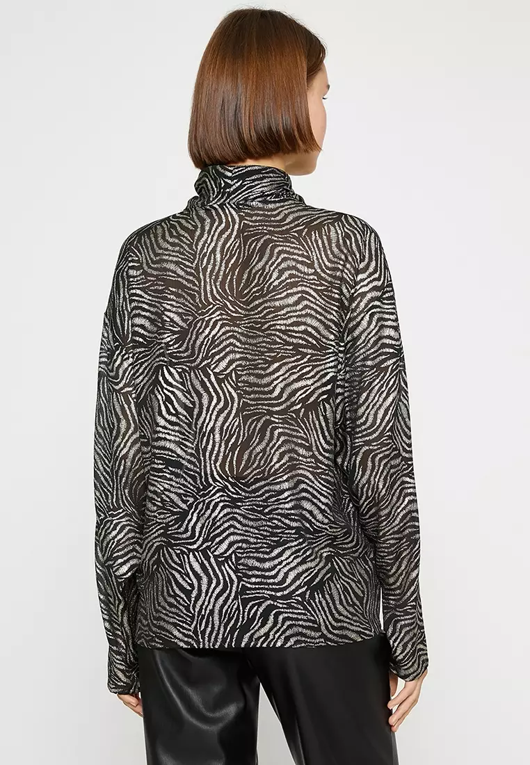 Chiffon turtleneck hotsell blouse