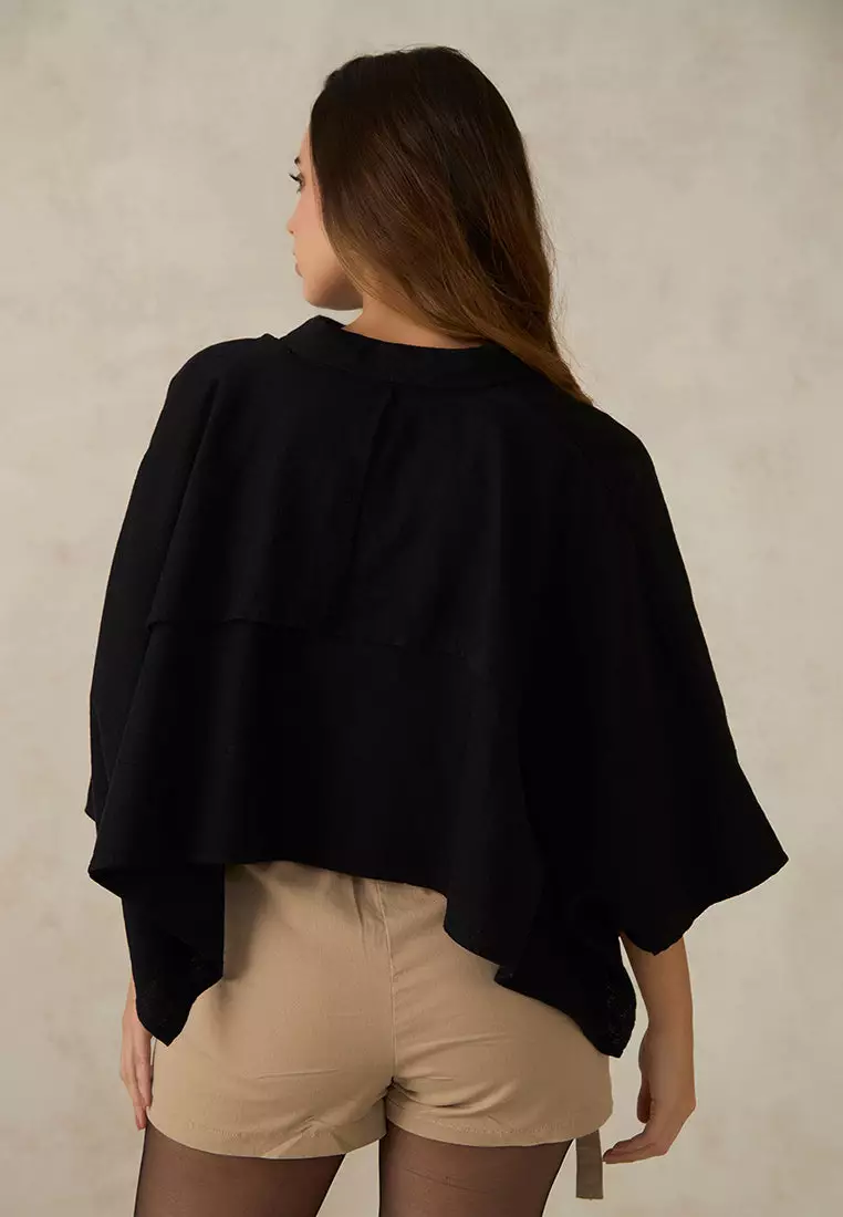 VIRGIO 100% Cotton Crop Trench Coat Cape