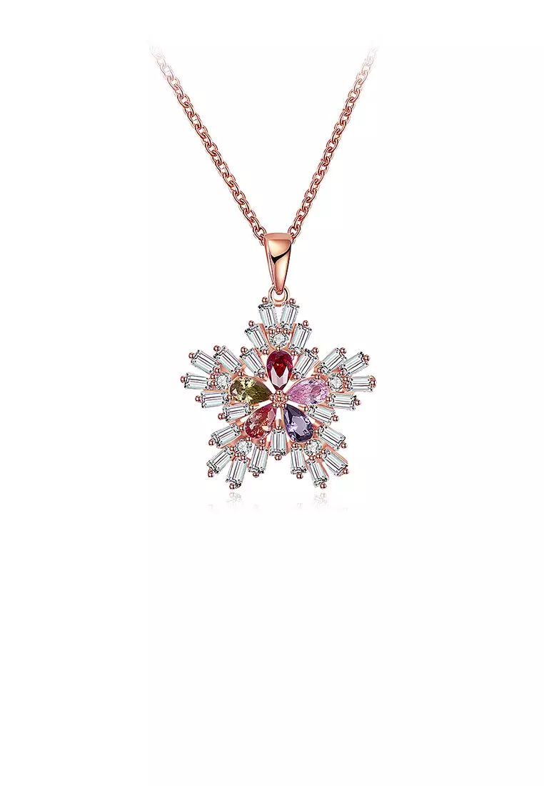 Gold discount snowflake necklace