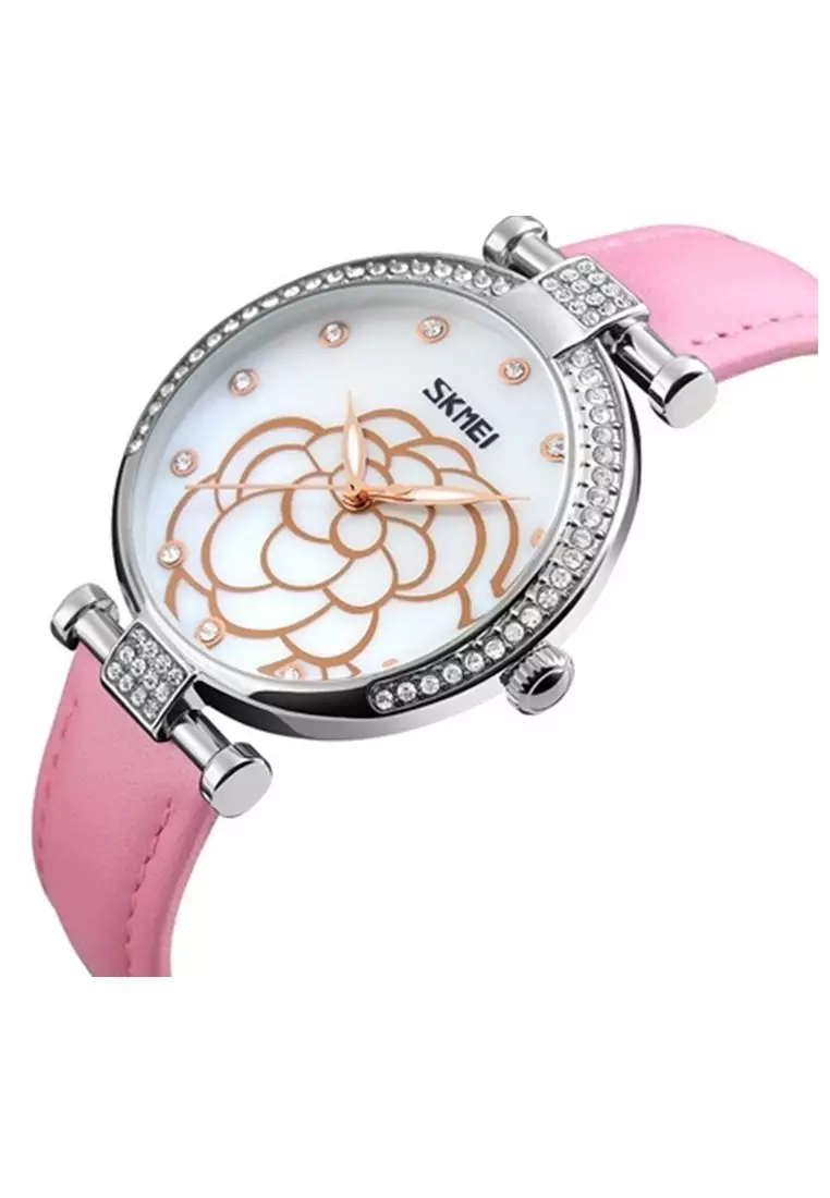 Jam Tangan Casual Analog Wanita Water Resistant 30m Strap Tali Material Kulit Leather OO41 ORIGINAL