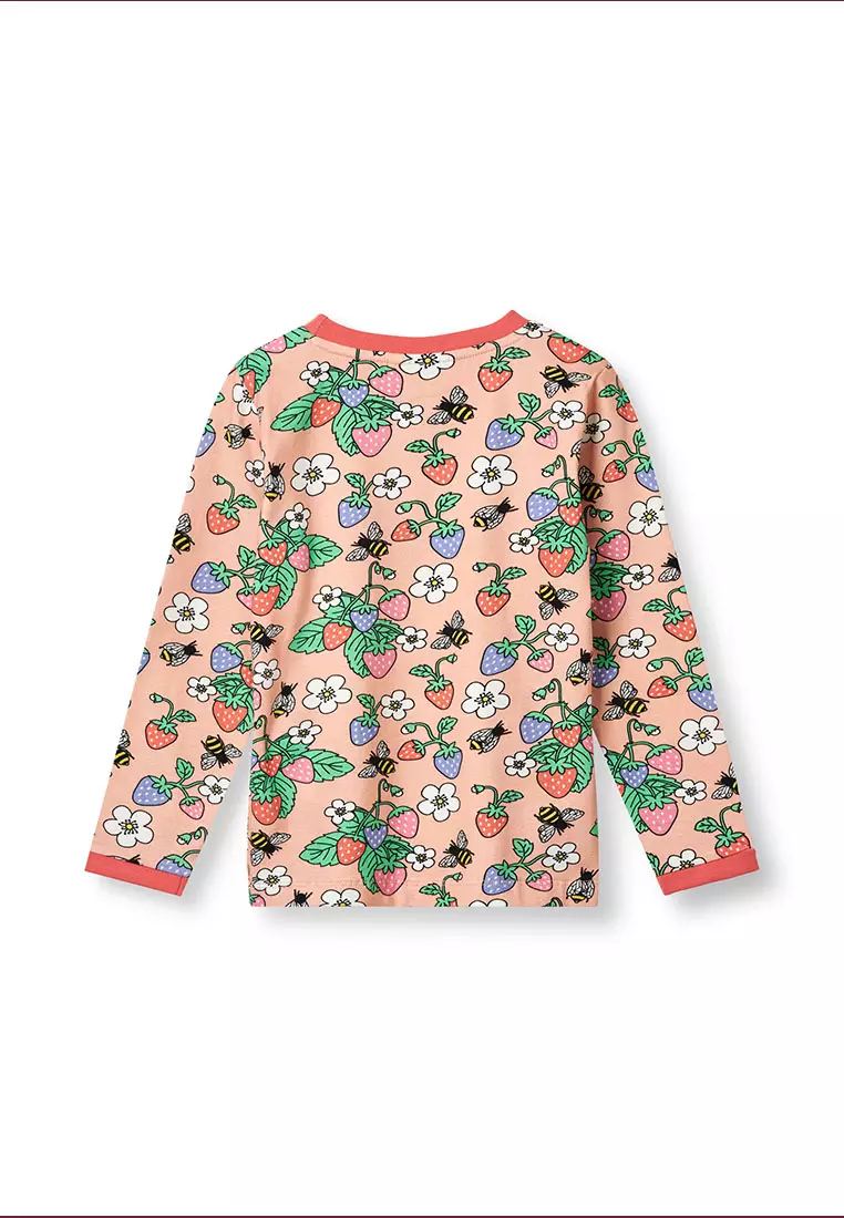 Long-sleeved top with strawberries