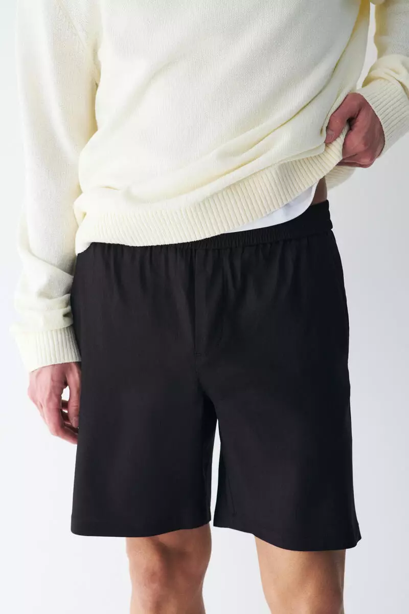 Relaxed Fit Linen-blend shorts