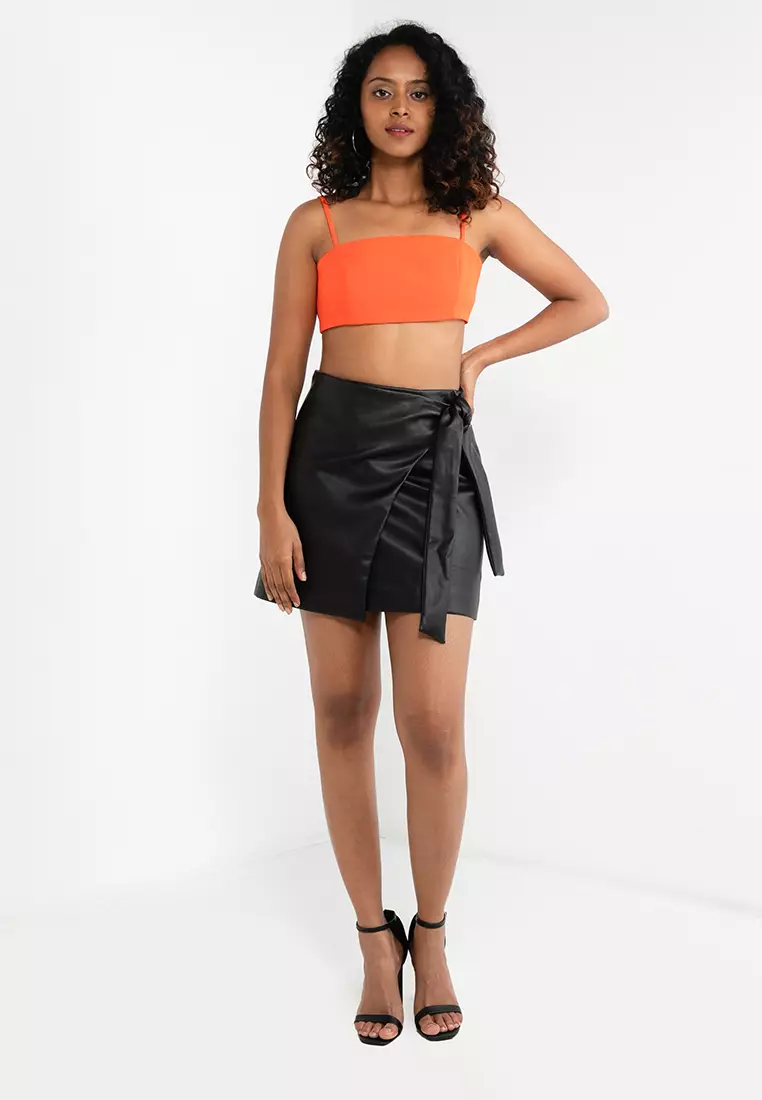 Abba Sleeveless Strap Cropped Top