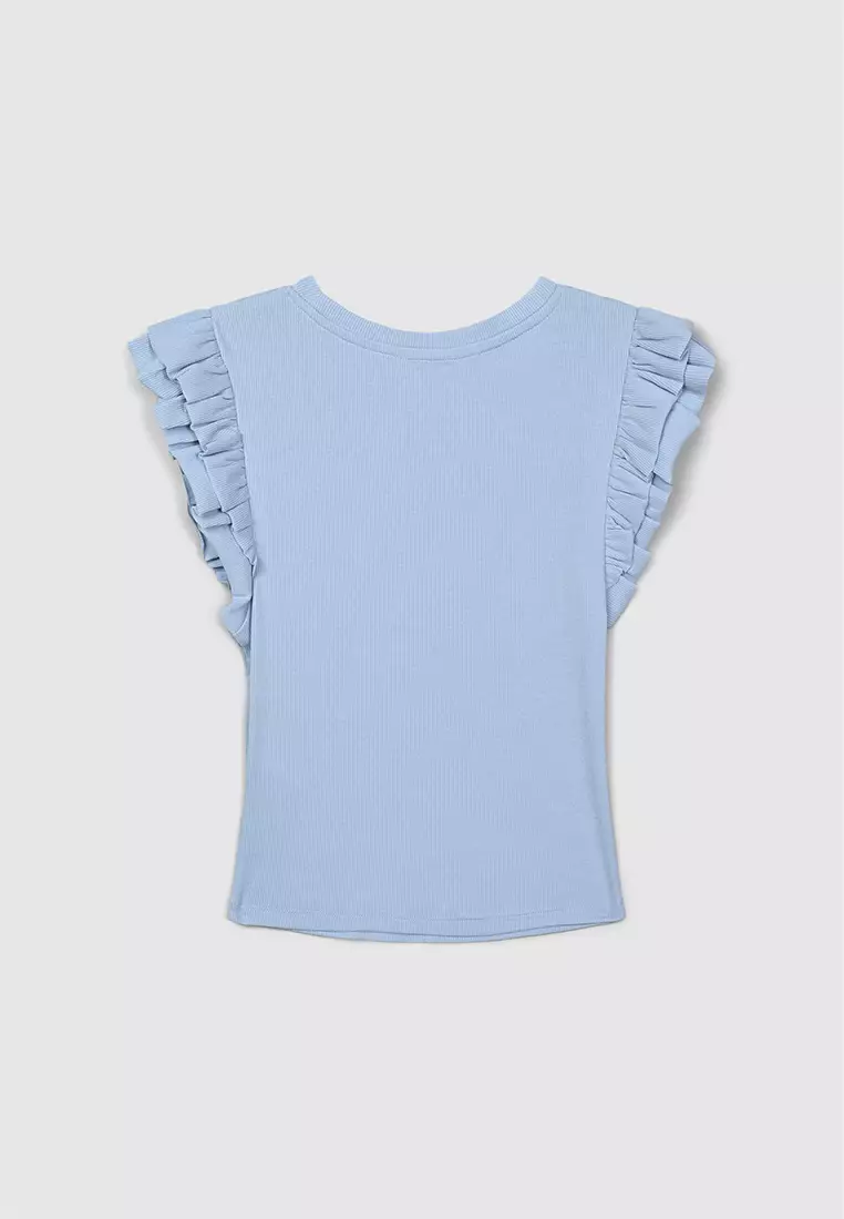 Woman Ruffled Sleeves T-Shirt