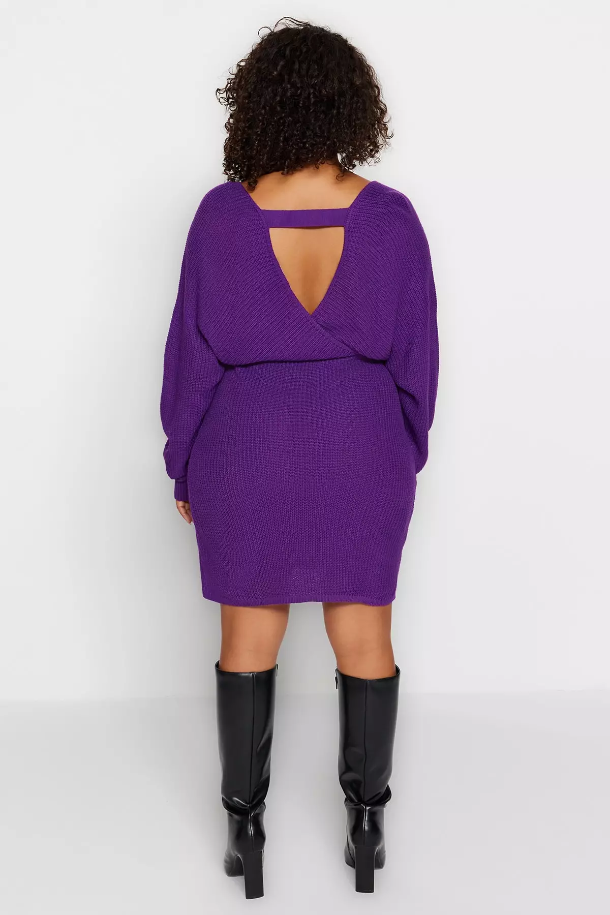 Knitted Dress Plus Size Wrap Sweater Trendyol Plus Size Wrap