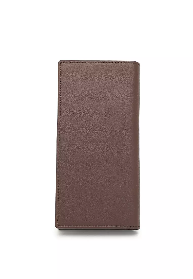 Genuine Leather RFID Long Wallet (Dompet Panjang Kulit Asli RFID Pria) - Cokelat