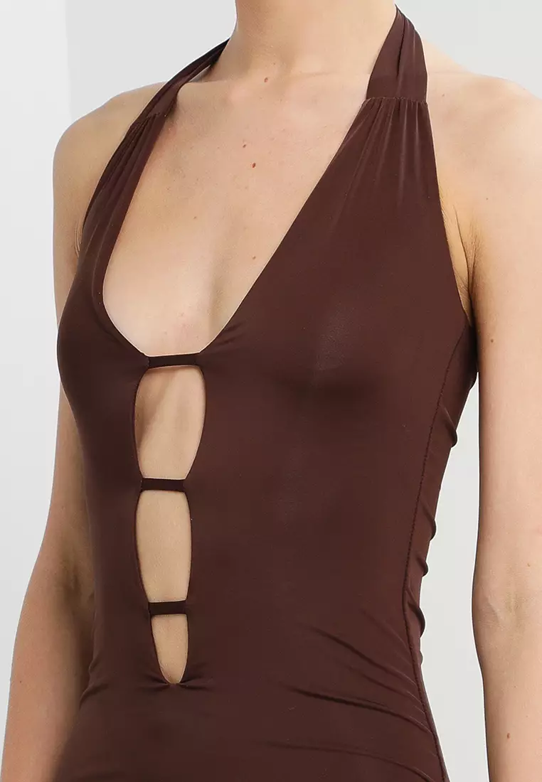 Mirrorball Halter Mini Dress