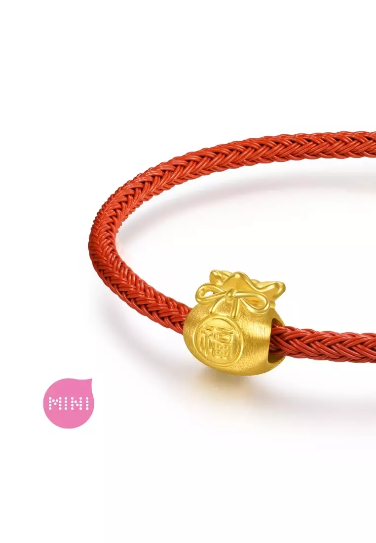 999 Gold Charme Fortune Bag Charm for Women & Men 95985C  [Bracelet not included]