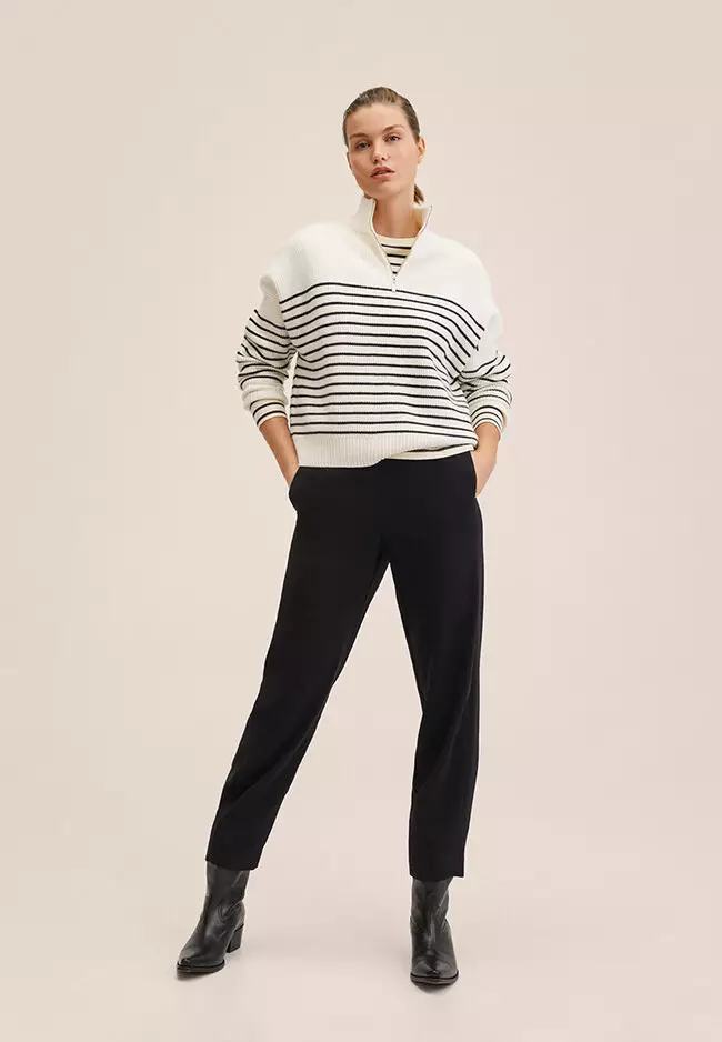 Drawstring Waist Straight Trousers