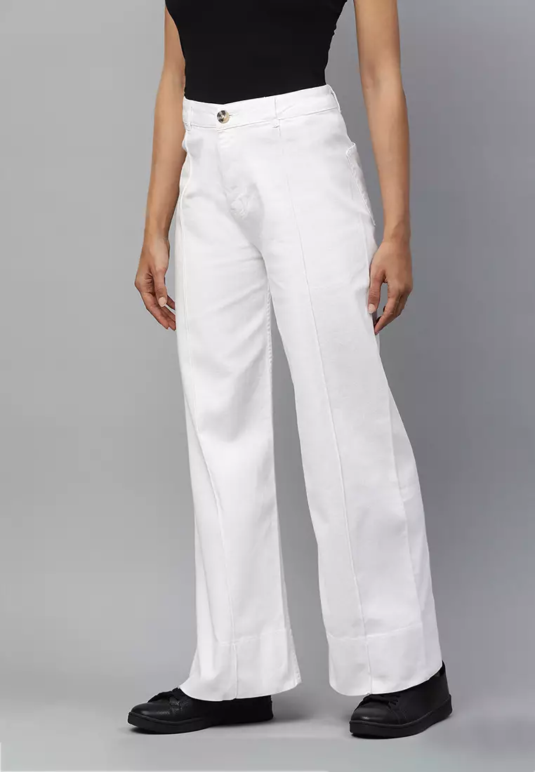 Off White Flared Pants for Women