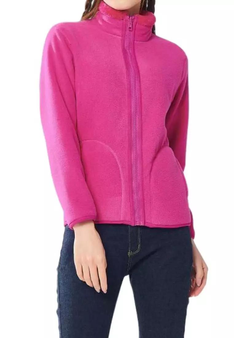 Purple fleece coat online
